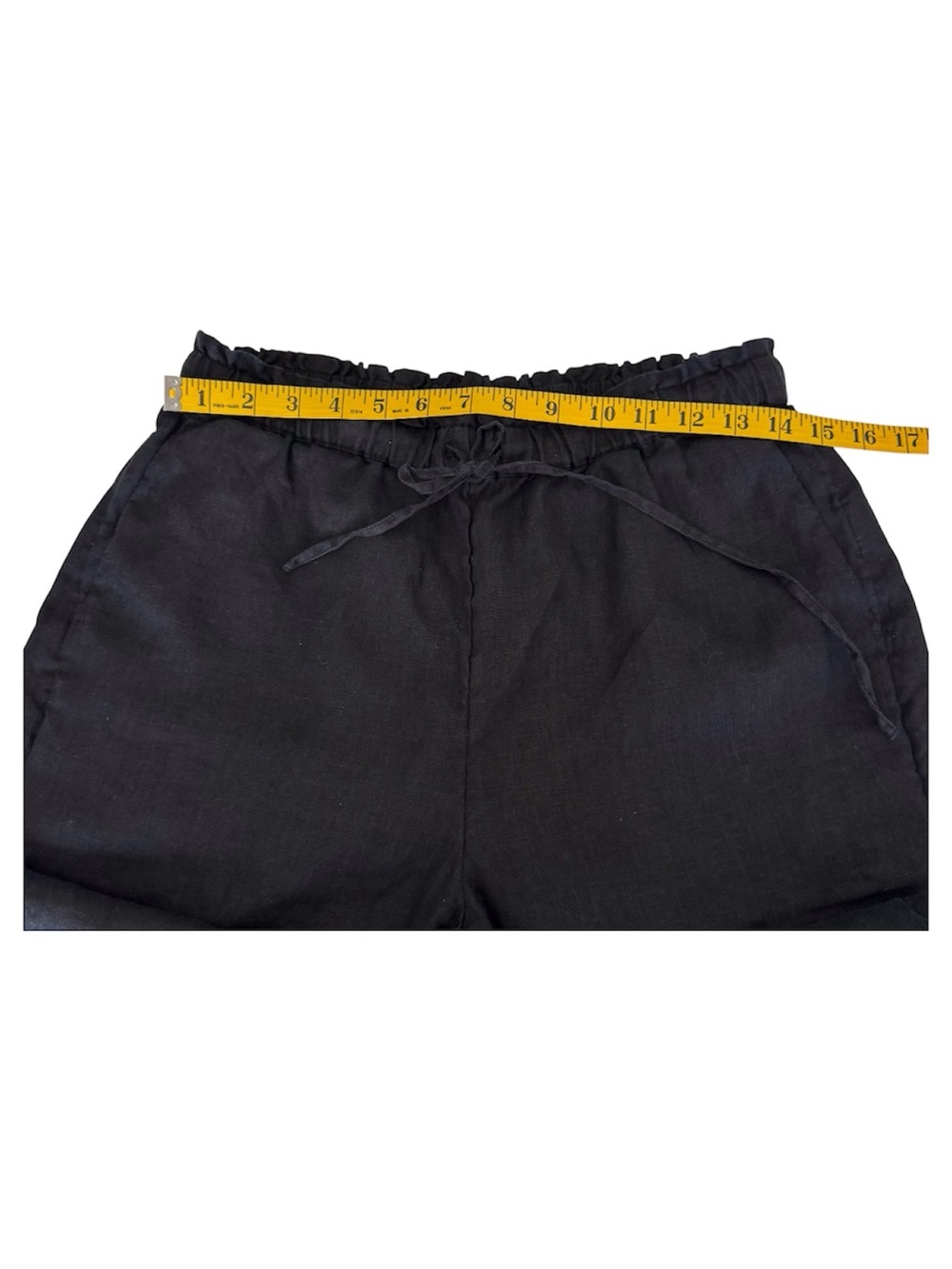 J. Crew Black 💯 Linen Wide-Leg Drawstring Pants Size Small - Picture 5 of 14